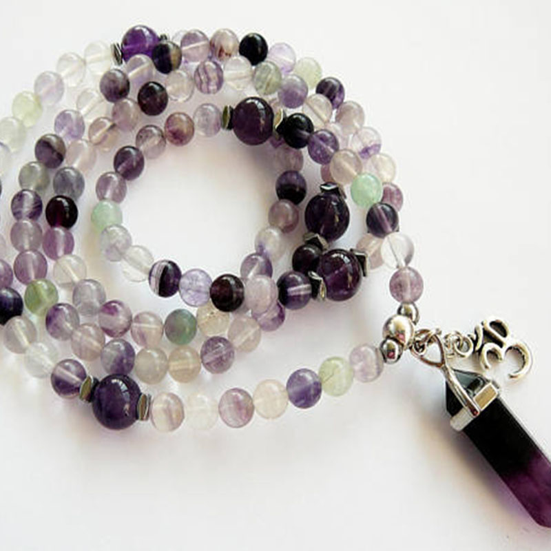 108 Mala Fluorite Necklace 108 - Yoga Fitness Tracker recension och pris