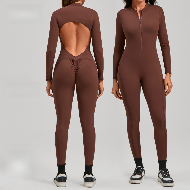 Zippered Long Sleeve Nude Feel - Yoga Fitness Outfit recension och pris